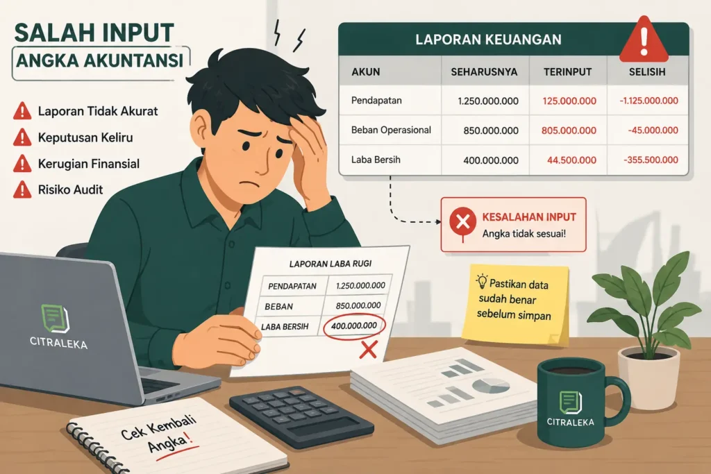 Risiko Salah Input Angka Akuntansi Bisnis yang Perlu Diwaspadai